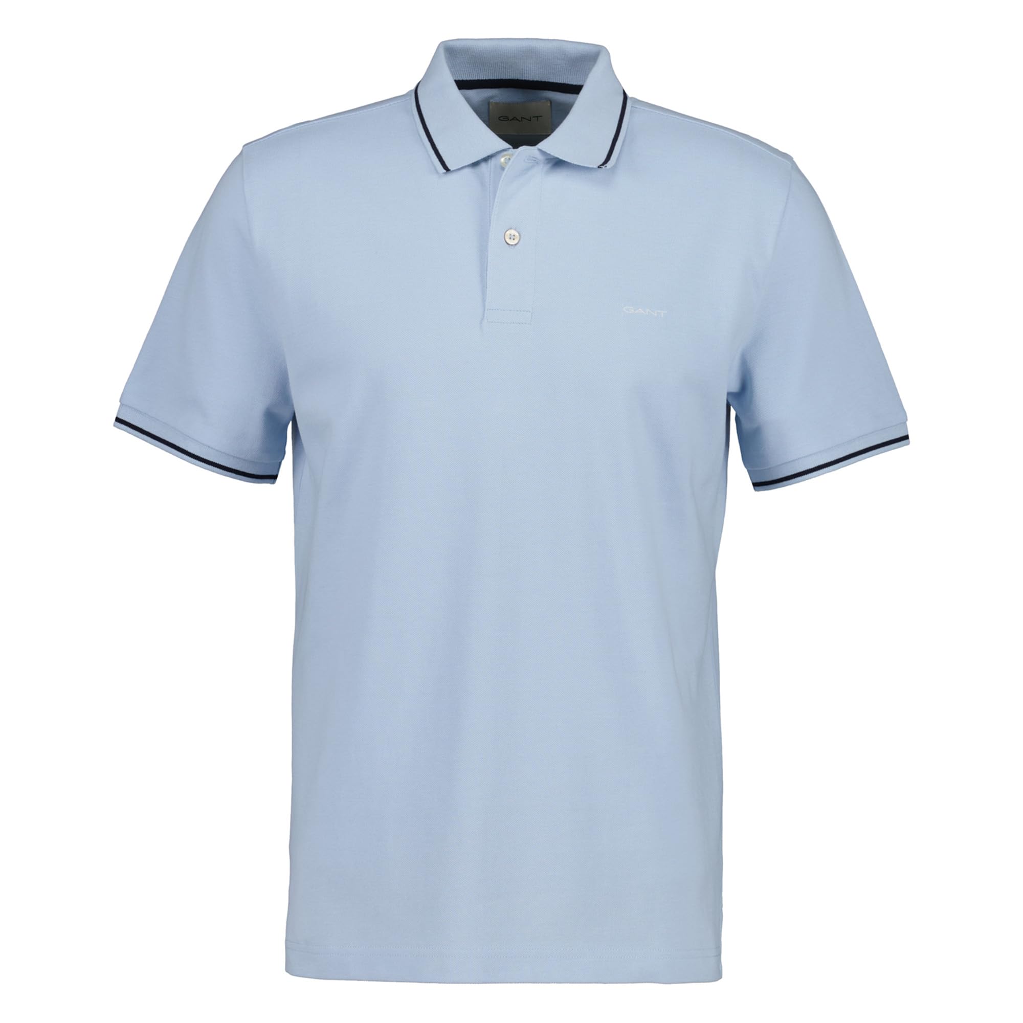 Gant Men's Blue Tipping Ss Pique Polo Shirt, 4XL
