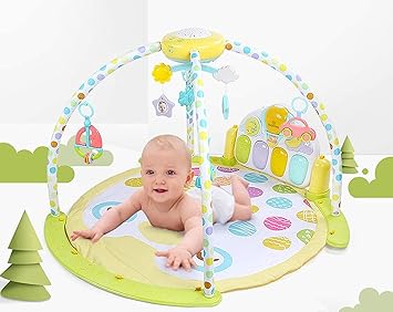 Arcanine Deluxe Kick & Play Piano Gym, Play Mat and Activity Toys with Lights, Music, and Learning Content for Infants (Baby Projector Bed)