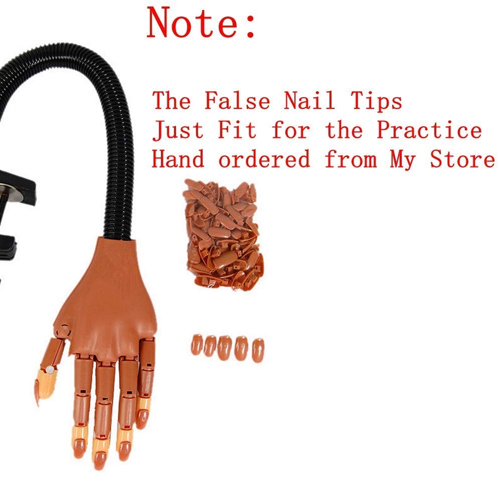 200 Pcs False Nail Tips DIY Nail Training Manicure Tool Nail Art Tips PP Material Original Type Accessory for Practice Hand Removable Practice False Nail Tips for Training