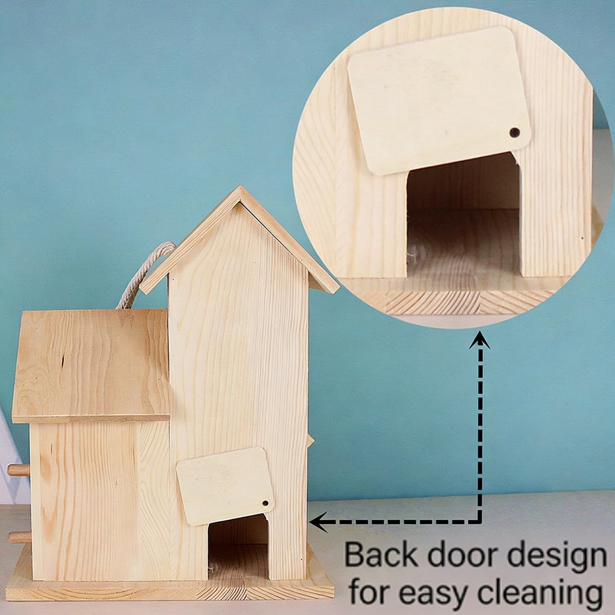 Casetta per Uccelli Giardino Casetta in Legno Impermeabile Facile Installazione Adatta Pettirossi Passeri Uso Anno Intero Protegge Nidi Pioggia Calore Pannello Rimovibile Ispessito