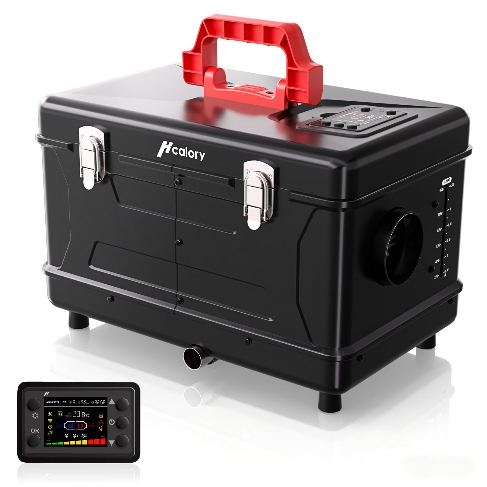 HCALORY Toolbox Compact 2S 8kW Diesel Standheizung, 220-240V AC & 12/24V DC Tragbare Dieselheizung mit APP & Adapter, 0,12-0,36 l/h, Adaptiver Plateau-Modus 5500m max für Garage, LKW, Wohnmobil