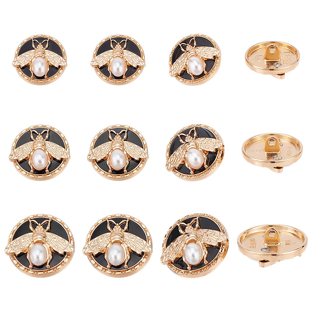 Boutons en métal abeille 3D dorés NBEADS de style haute couture pour customiser vos vestes