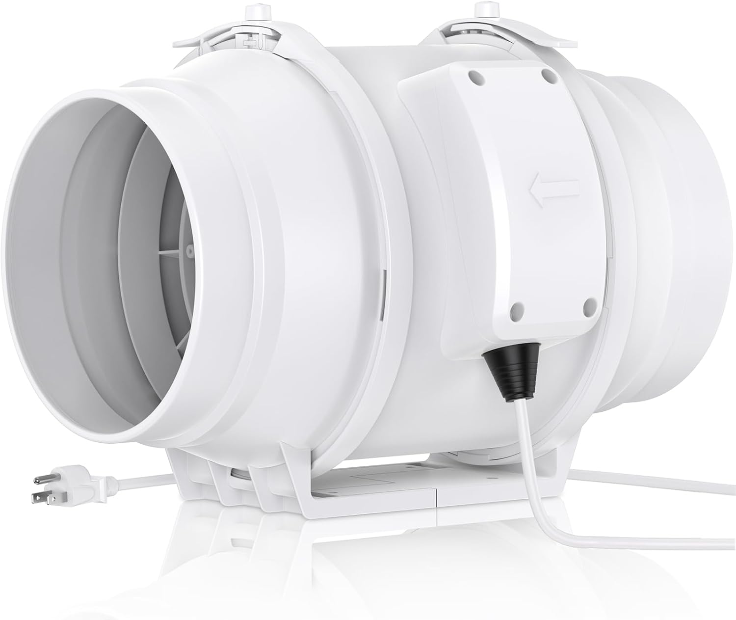 6 Inch Inline Duct Fan with EC Motor - High Performance 375 CFM Inline Booster Duct Ventilation Exhaust Fan for Bathrooms, Kitchens & Grow Tent Hydroponics, 3D Printer