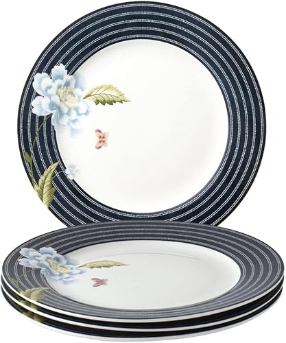 Miniatura 1 de Laura Ashley Heritage Seaspray Candy - Juego de platos llanos de 8 pulgadas en caja de regalo, platos de comedor de porcelana, vajilla de cerámica