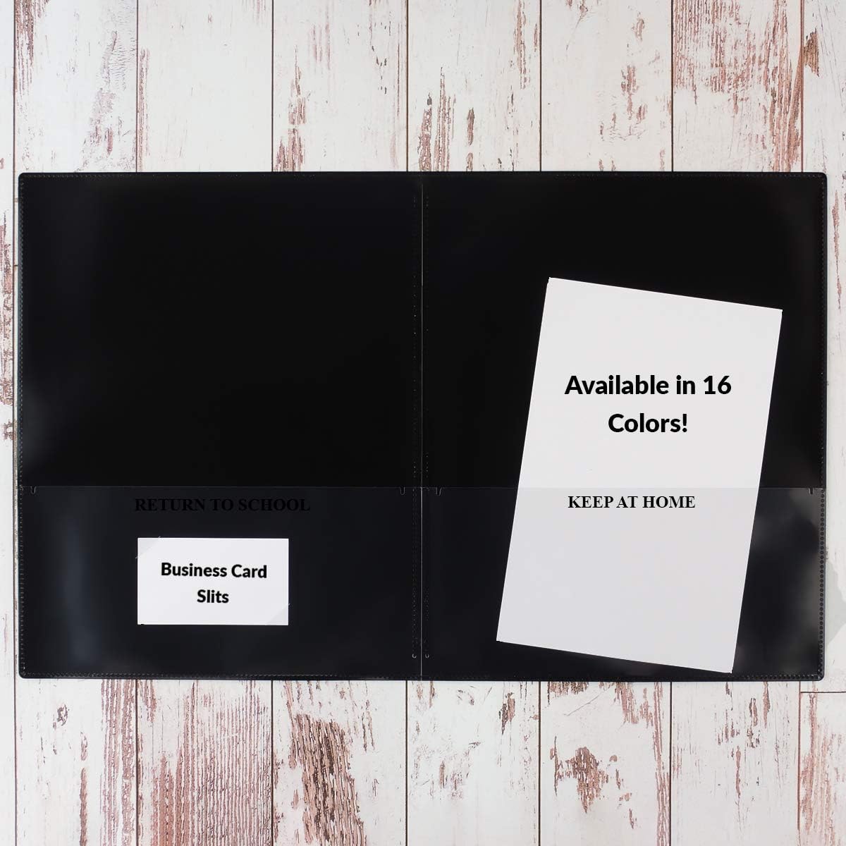 StoreSMART - School/Home Folders - Black - 100-Pack - Archival Durable Plastic - Homework and Information - Made in U.S.A - SH900SV-BK100