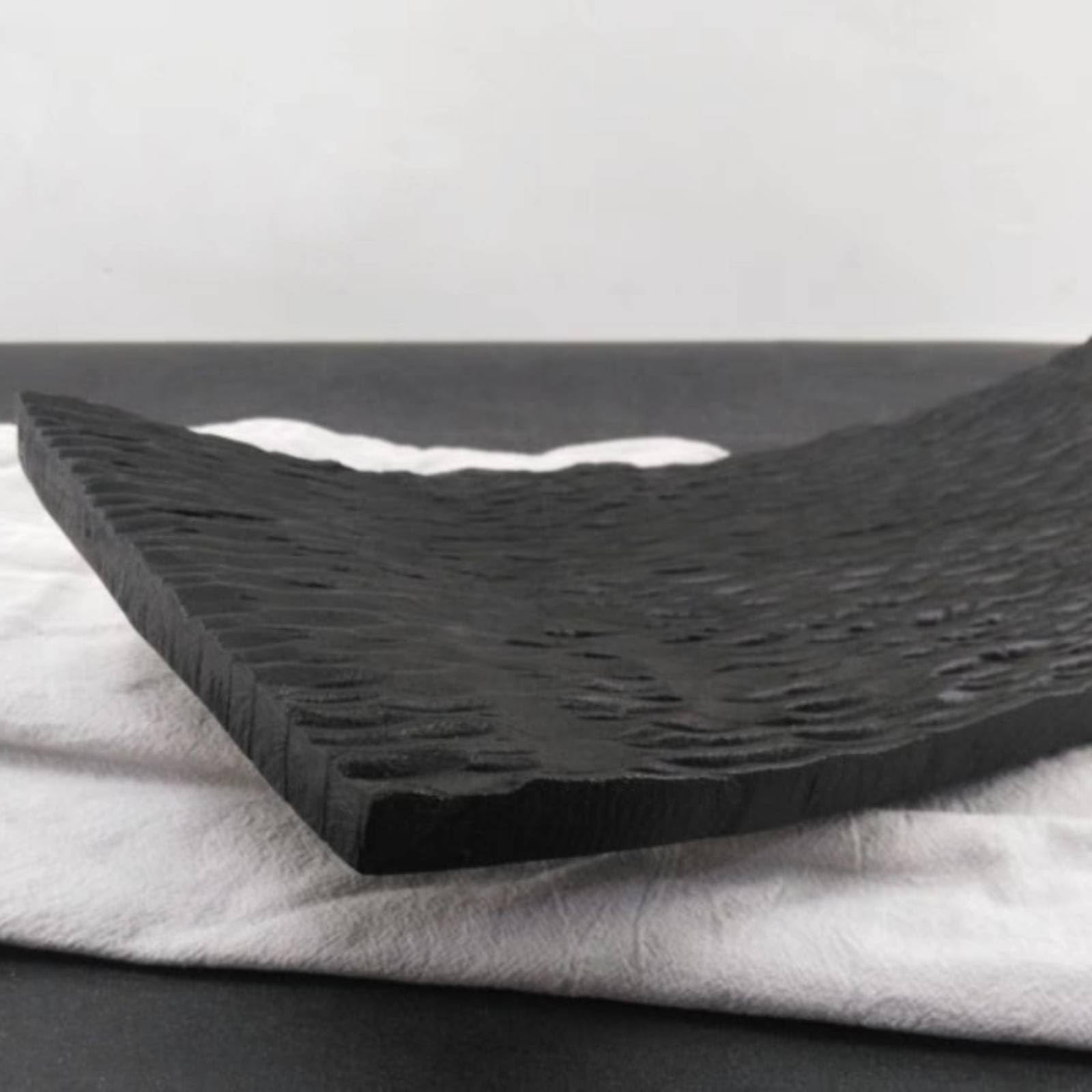 F Fityle Bandeja Decorativa de Exhibición Bandeja Frutero Centro de Mesa Organizador de Madera Tallada con Forma Curva y Silueta Presencia Discreta Adecuada, Pequeño 40 16.5 6