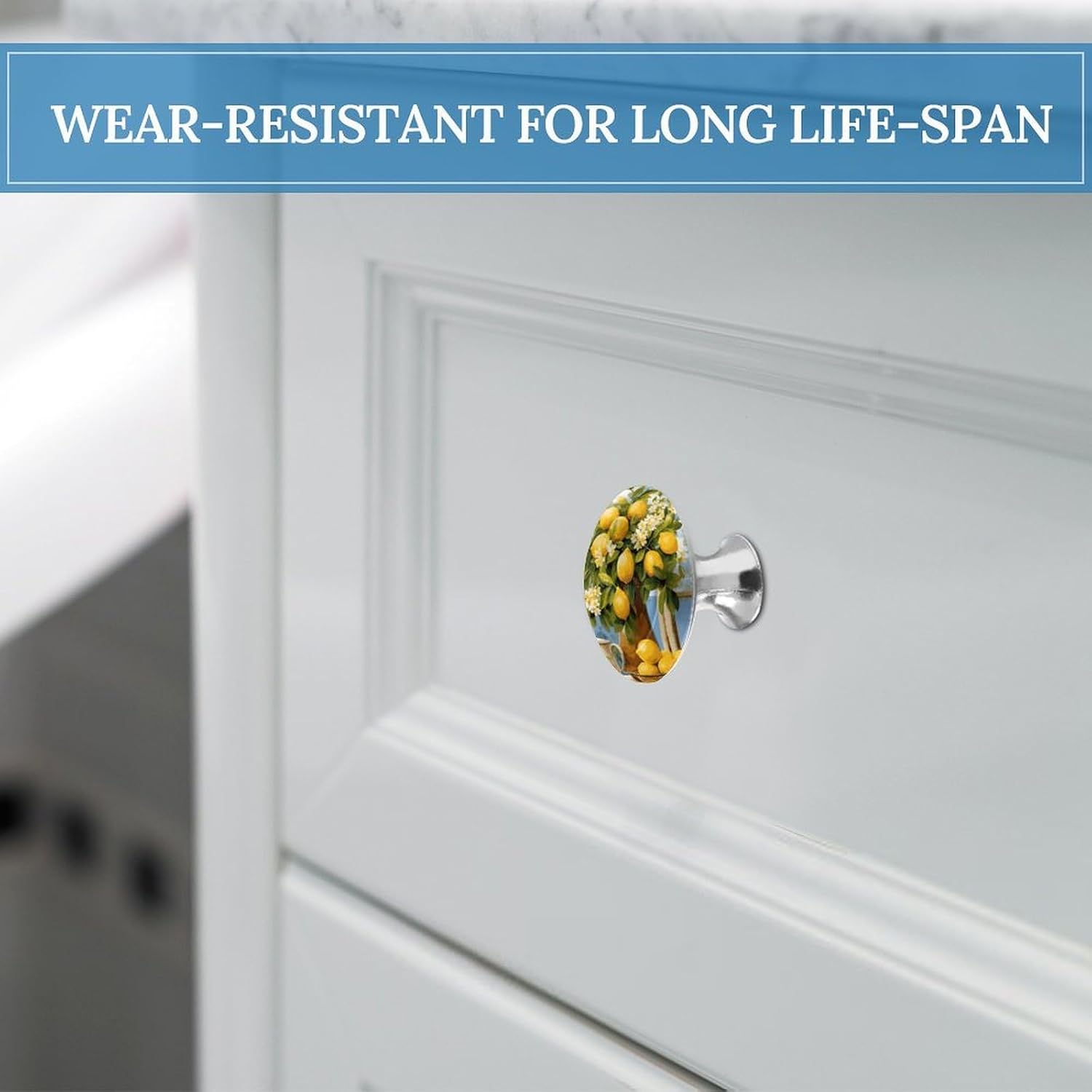 2 Pack Cabinet Knobs,Decorative Drawer Pulls, Lemon by The Window image 5