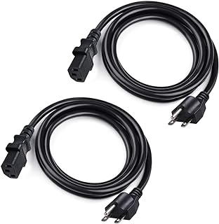 2 Meter (6.6 ft) Nema 6-15P to IEC60320 C13,14 Gauge 3 Prong Heavy Duty Power Cord,UL Listed,15 Amp 220/240 Volt Power Cable for Digital Ballast (Set of 2)
