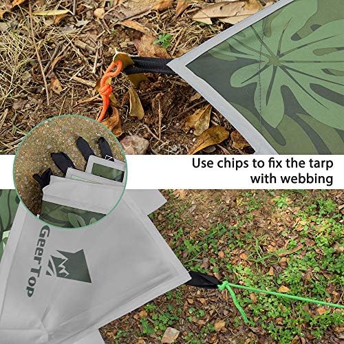 GEERTOP Superlight Camping Tarp Waterproof Tent Footprint Groundsheet Hammock Rain Fly 2.3x2.3m(8ftx8ft) for Outdoor Camping Hiking