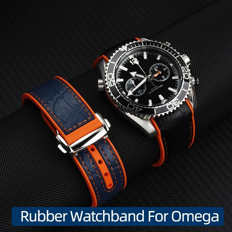 GUMMMY Rubber Silicone Watch Bands For Omega Seamaster 300 speedmaster Strap Watchband Moon Watch Strap 20mm 22mm