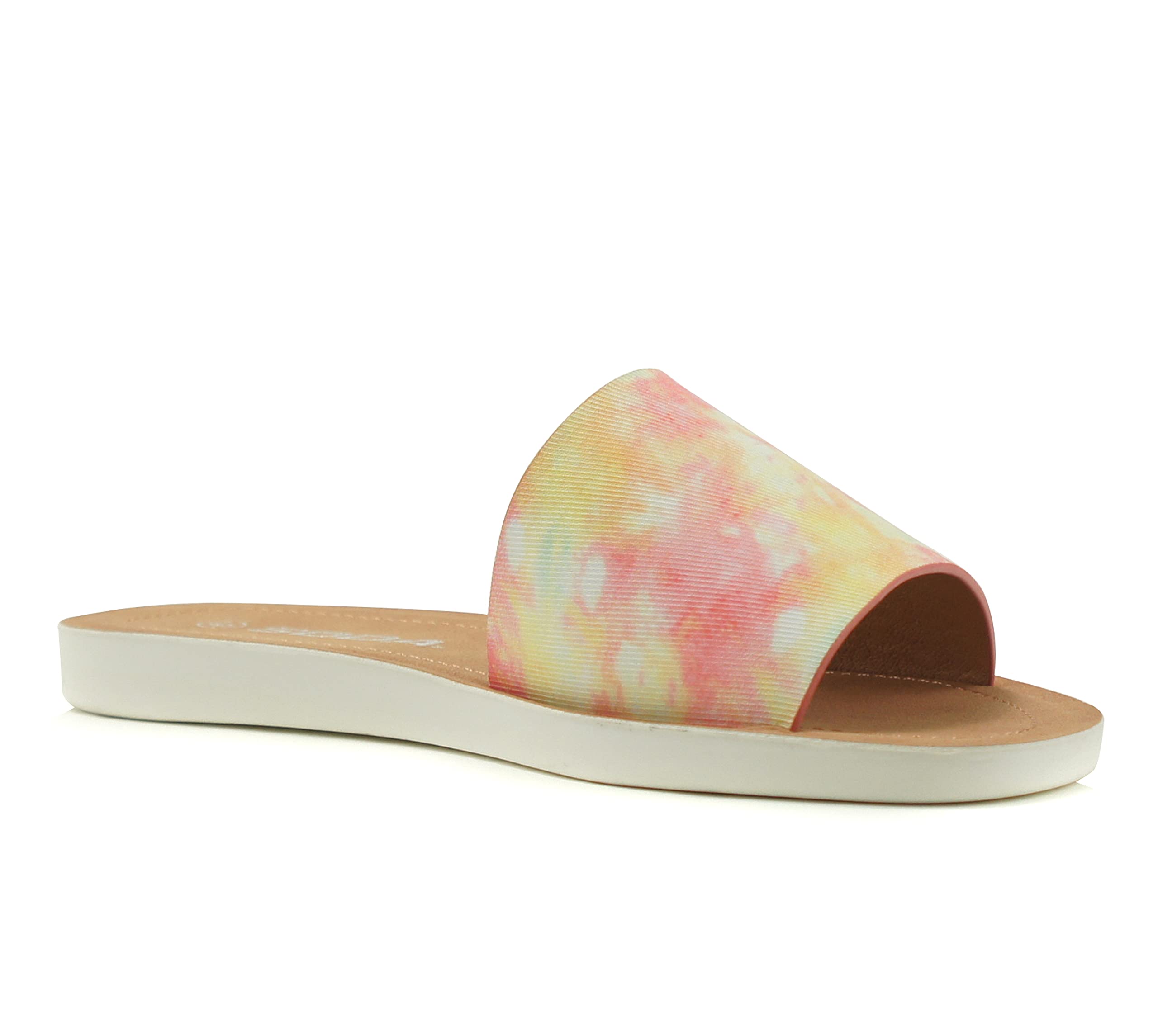 Soda Shoes Efron-S Women Flip Flops Basic Plain Slippers Slip On Sandals Slides Casual Peep Toe Beach