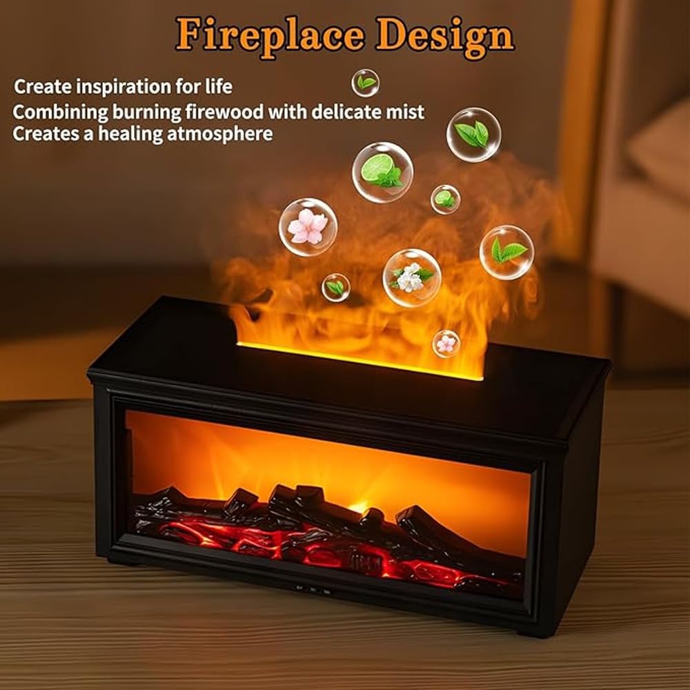 Kamin Diffusor mit Aromafunktion schafft eine,helles Holz