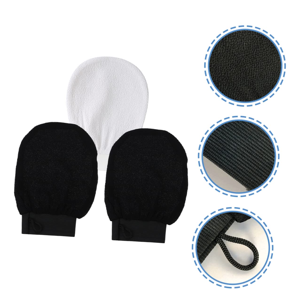 FRCOLOR 15stücke Teiliges Exfoliating Duschhandschuhe Peeling-mitts Für Damen Schwarze Weiße Peelinghandschuhe Hauterneuerung Für Sanfte Reinigung Und Massage Der Dusche