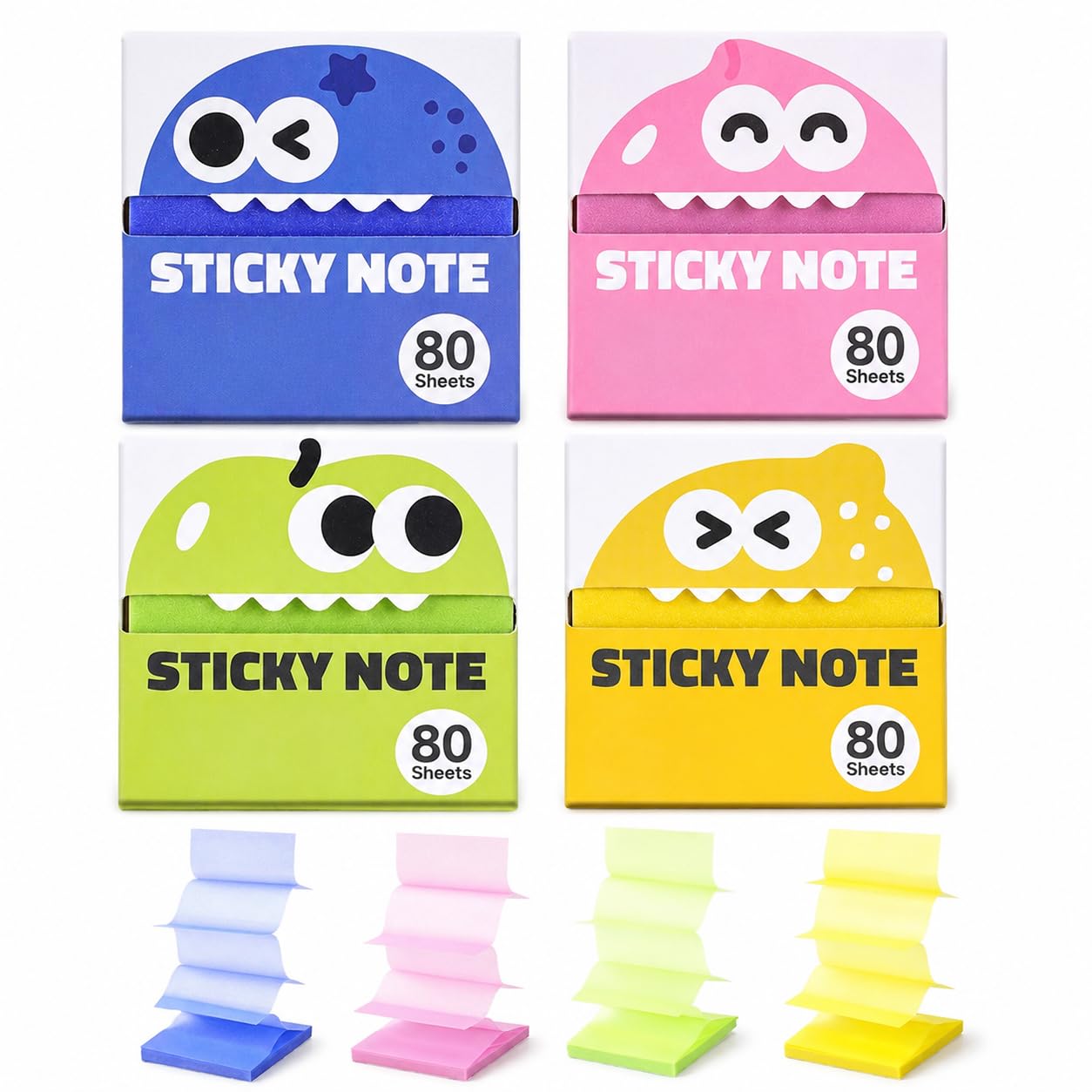 Glitter Sticky Notes, Transparent Sticky Notes, See-Through Memo Tabs, Shimmering Pet Film for Clean Annotations,3 x 3 in, Easy Pull, for Teachers, Students, Desks, Gifts (4pcsa)