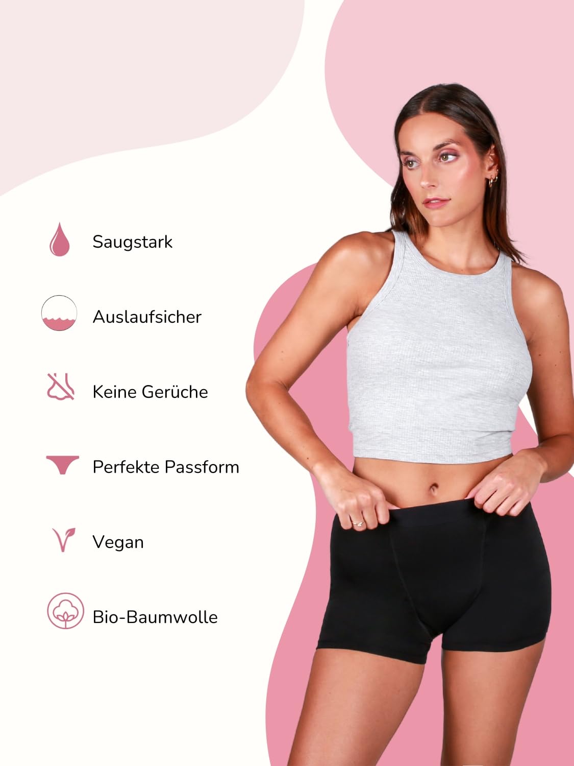 Shorts Ultra, Periodenunterschwäche Damen, Periodenslips, Periodenhose