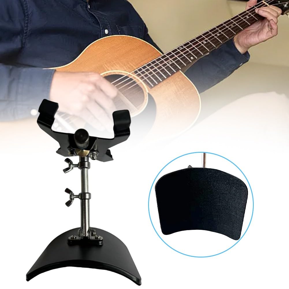 Verstellbare Gitarren-Fußstütze, stabiler Metallständer, zusammenklappbar, für klassischen akustischen E-Bass, tragbares Übungszubehör