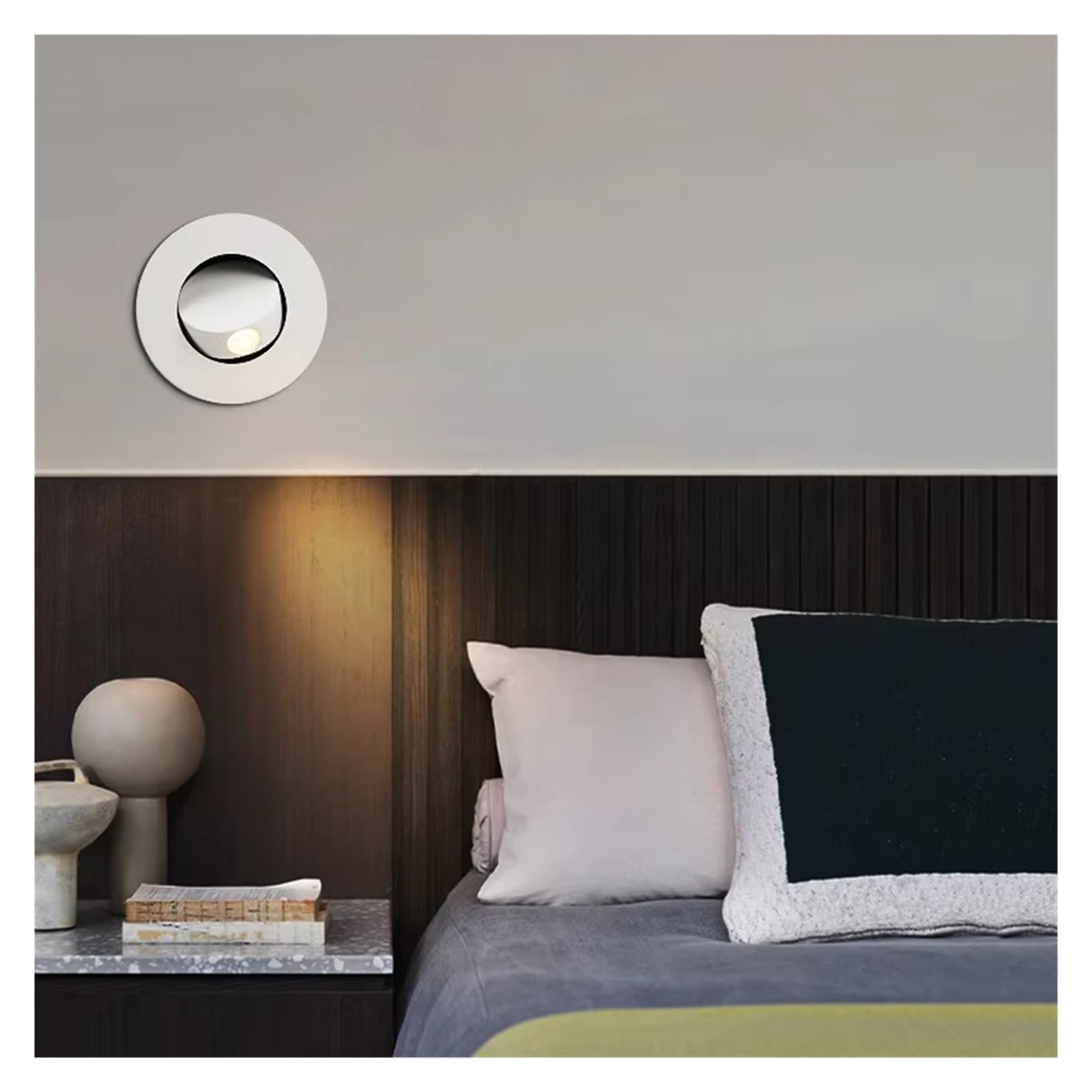 LED Bedroom Bedside Wall Lamp Fixture Adjustable Recessed Reading Light Hidden Switch ?