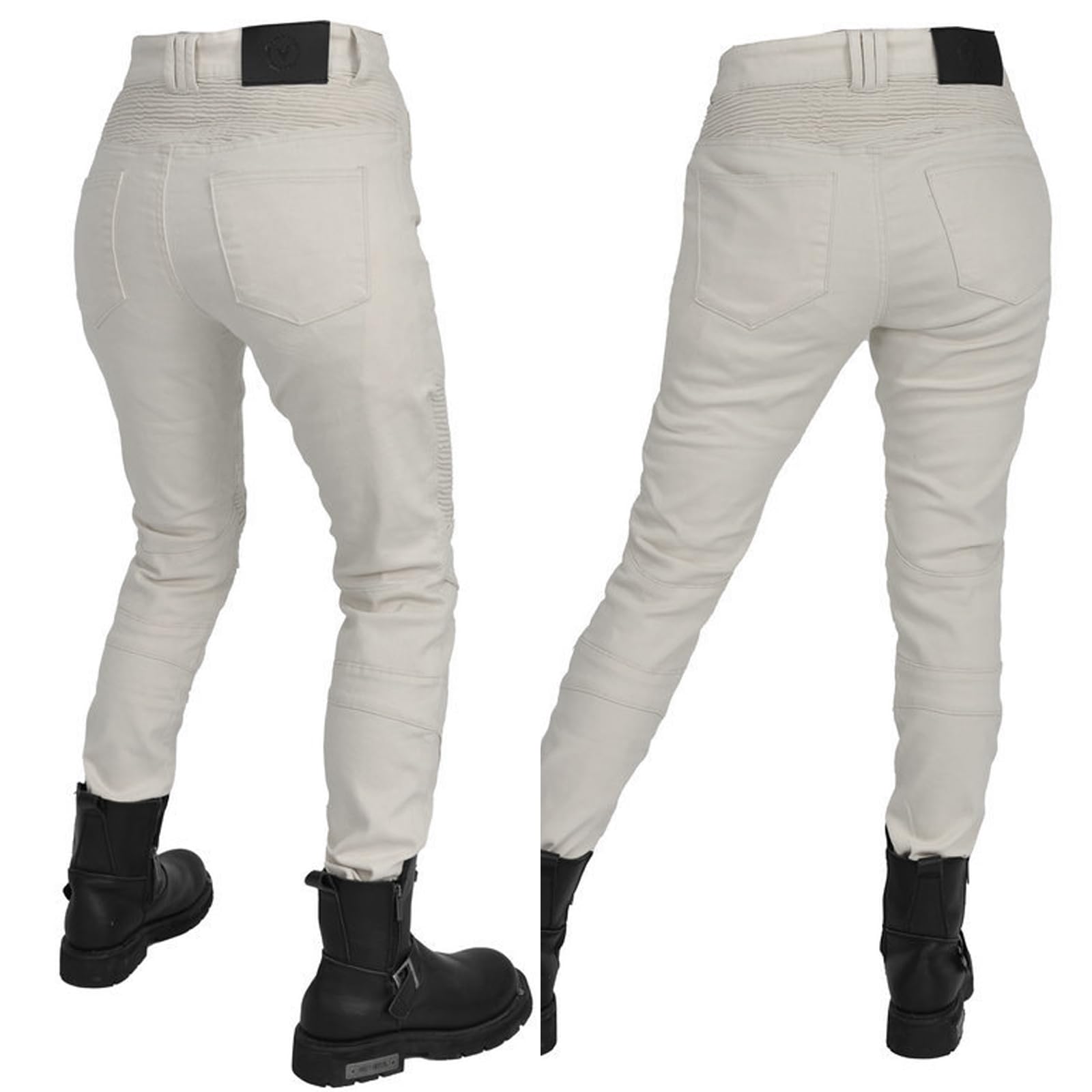 Pantalon de Moto Femme Jean Stretch Anti-déchirure Résistance à l'eau Vintage Casual Vélo Racing Homme Pantalon de Protection Vêtements de Sécurité avec Amovible Améliorée Protéger Pads