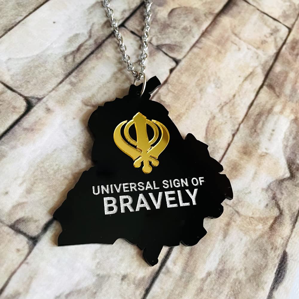 Seepa Acrylic Car Hanging of 'Universal Sign of Bravery' for Rear View Mirror Ornament |Interior/Exterior Decor Accessories and Wall Hanging Showpiece with Chain