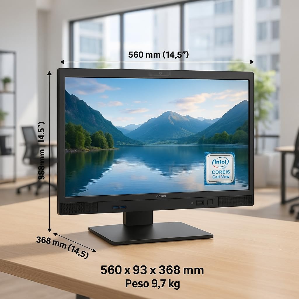 Fujitsu Esprimo All In One PC Desktop Core I5 8th RAM 16GB SSD 240 Win11 Display 24" Full HD OFFICE 2021 WiFi BTH Ricondizionato