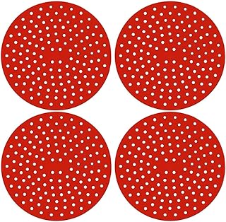 Almofada silicone para fogão de indução kit 4 peças vermelho