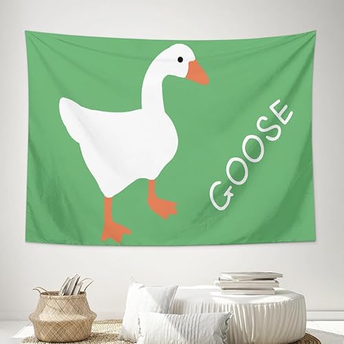 Miniatura 7 de Conank Tapiz de ganso blanco divertido y lindo con meme de pato, póster para dormitorio universitario, apartamento, sala de estar, dormitorio,