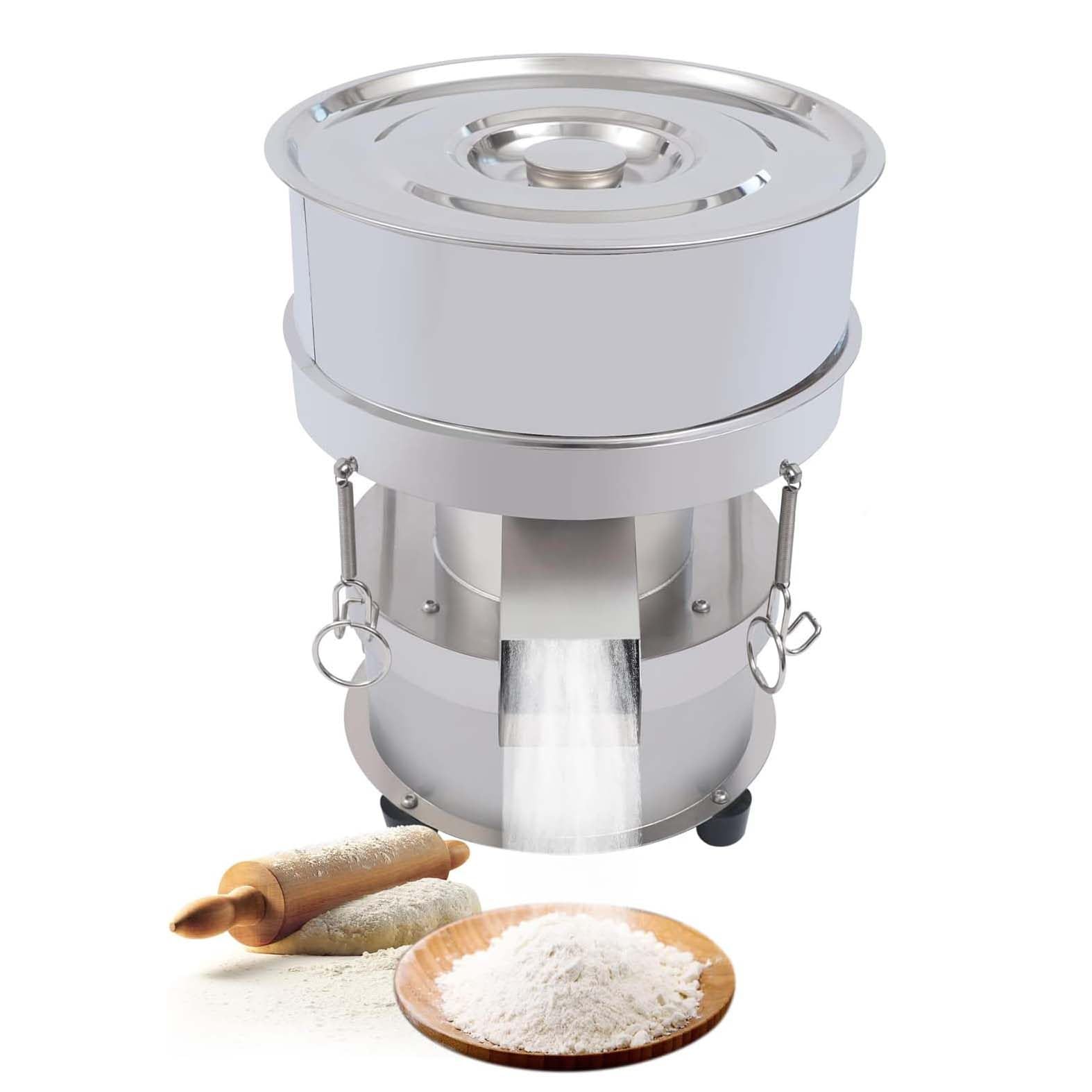 Automatic Sieve Shaker Vibrating Sieve Machine Powder Sifter Electric Flour Sifter Stainless Steel Vibrating Sieve Machine,15cm-40&60mesh