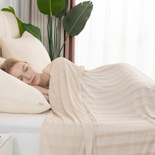 Auemtyn Mantas refrescantes, manta fresca de tamaño Queen con efecto de enfriamiento mejorado de doble cara, japonesas Q-Max 0.45, mantas de verano Auemtyn Mantas refrescantes, manta fresca de tamaño Queen con efecto de enfriamiento mejorado de doble cara, japonesas Q-Max 0.45, mantas de verano