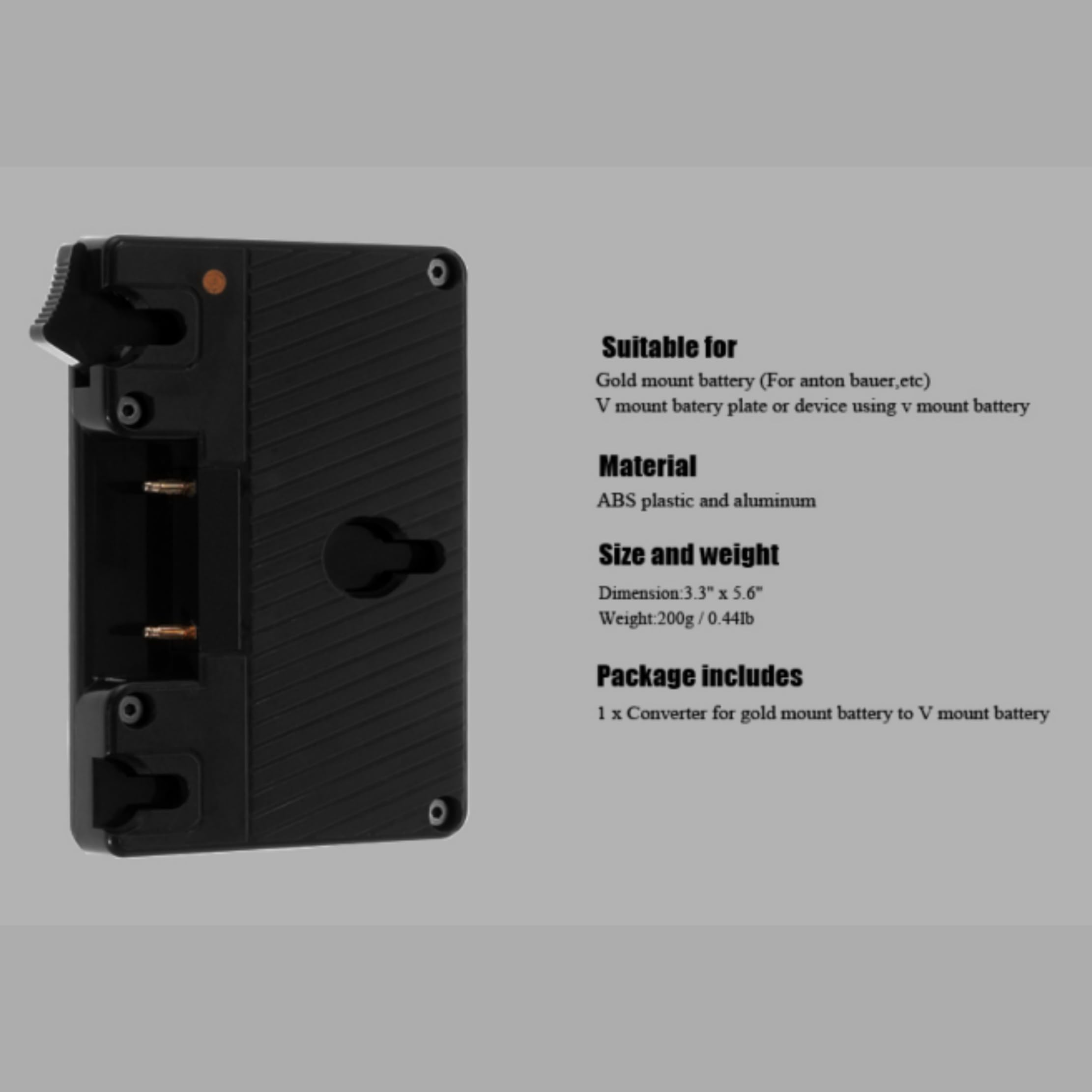 Fotga Adaptador convertidor de placa con salida D-Tap de 16,8 V para batería Anton Bauer Gold Mount a batería de montaje en V, para cámara de videocámara, luz LED, monitor de campo