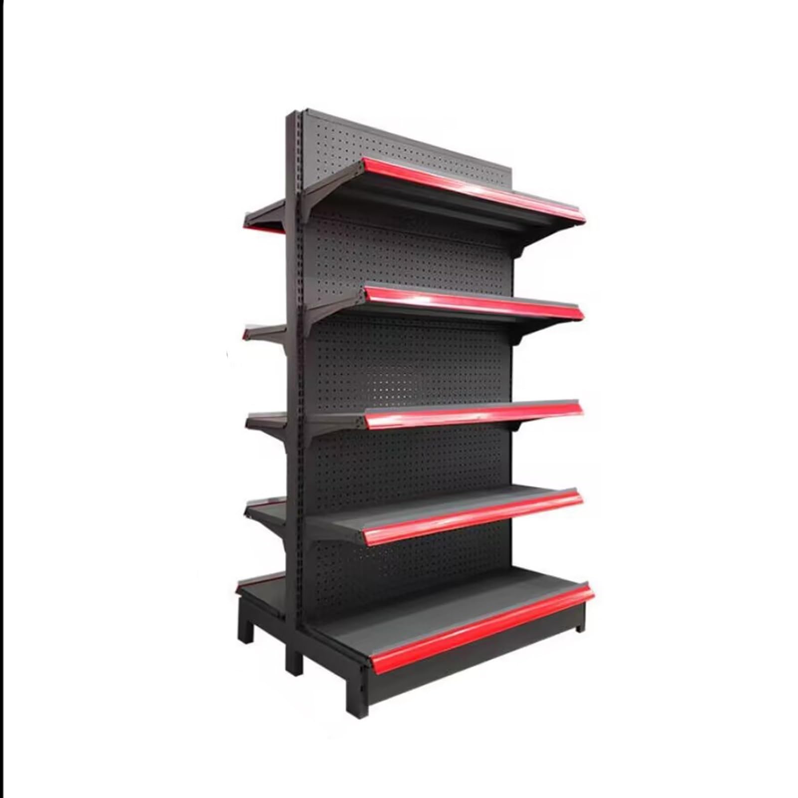 5 Shelves Retail Gondola Shelving Wall Display Rack - Single-Sided Supermarket Shelves, Convenience Combination Shelves?for Retail Convenience Grocery Office Supply Or Liquor Stores(Black,90