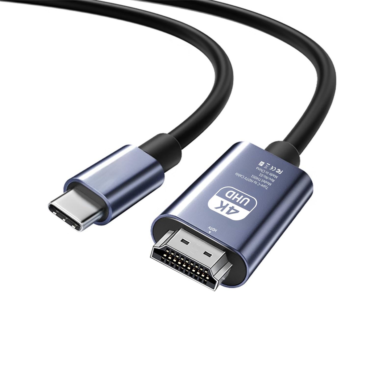 HDMI Type-C to HDMI ケーブル 1.8m【4K 対応 HDR対応/DP Altモード対応機種のみ使用可能】USB CタイプC HDMI変換ケーブル スマホとテレビをつなぐケーブル iPhone 17 Pro Max 17 Pro 17/16/15/MacBook/iPad/スマホType c 3.1接口/ノートPC対応 ゲーム/会議/プレゼン用 高耐久 プラグアンドプレイ