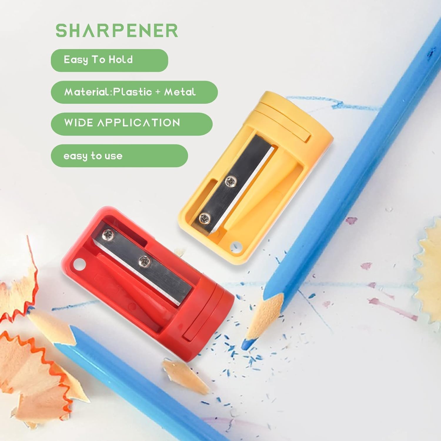 4 Pack Multicolor Carpenter Pencil Sharpener- Manual Pencil Sharpener for Flat Carpenter Pencils Portable Pencil Sharpening Tool Pencil Sharpeners Pencil Sharpeners - Image 2