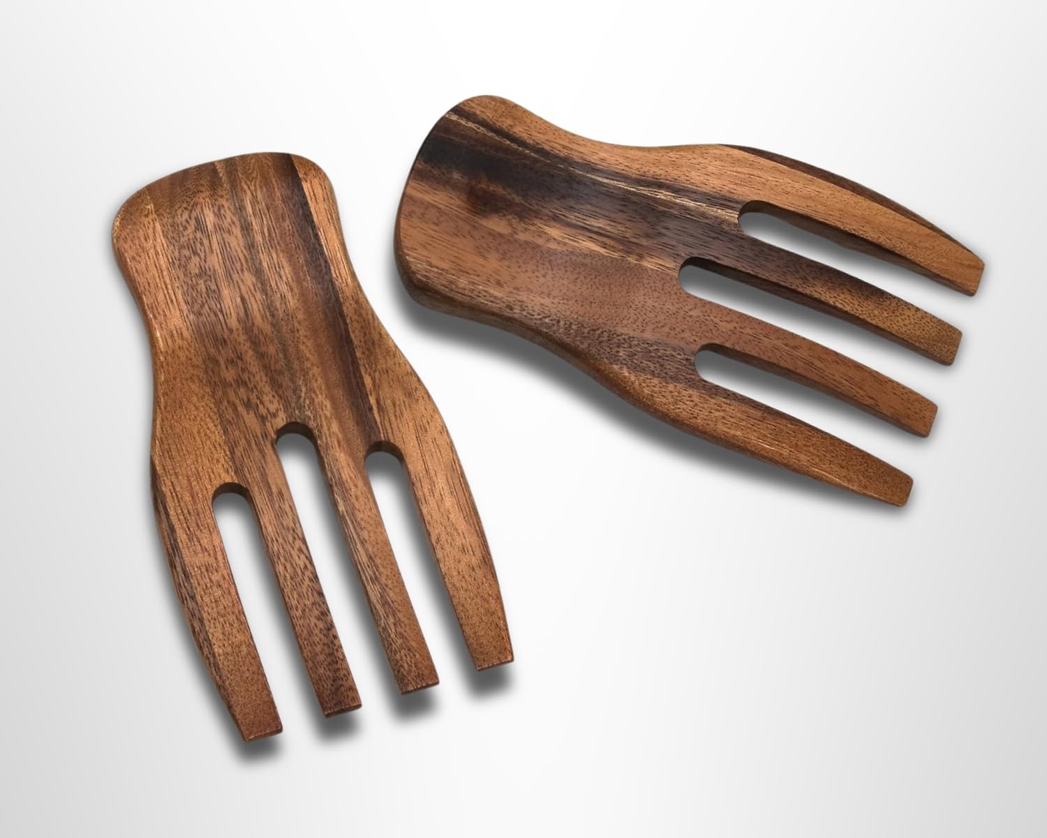 ANDRESLAD 2 Piece Wooden Salad Hands Set Wooden Salad Tossers