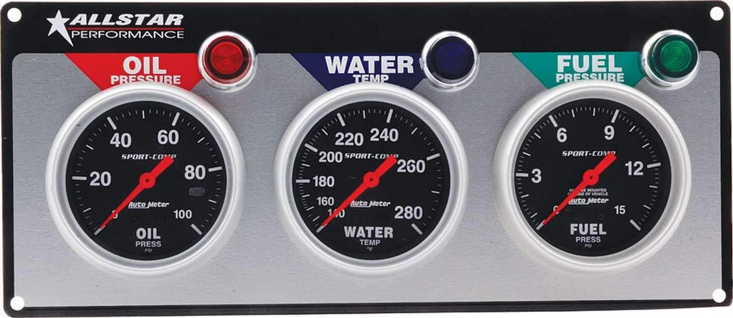 Allstar Performance ALL80113 Auto Meter Sport Comp 3-Gauge Panel Kit