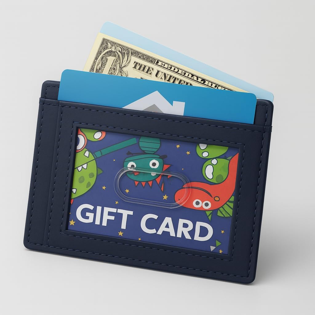 Slim Leather Wallet for Men & Women – Minimalist Front Pocket Card Holder, Small Money Clip Wallet, Genuine Leather Credit Card Case (Blue) - Image 8