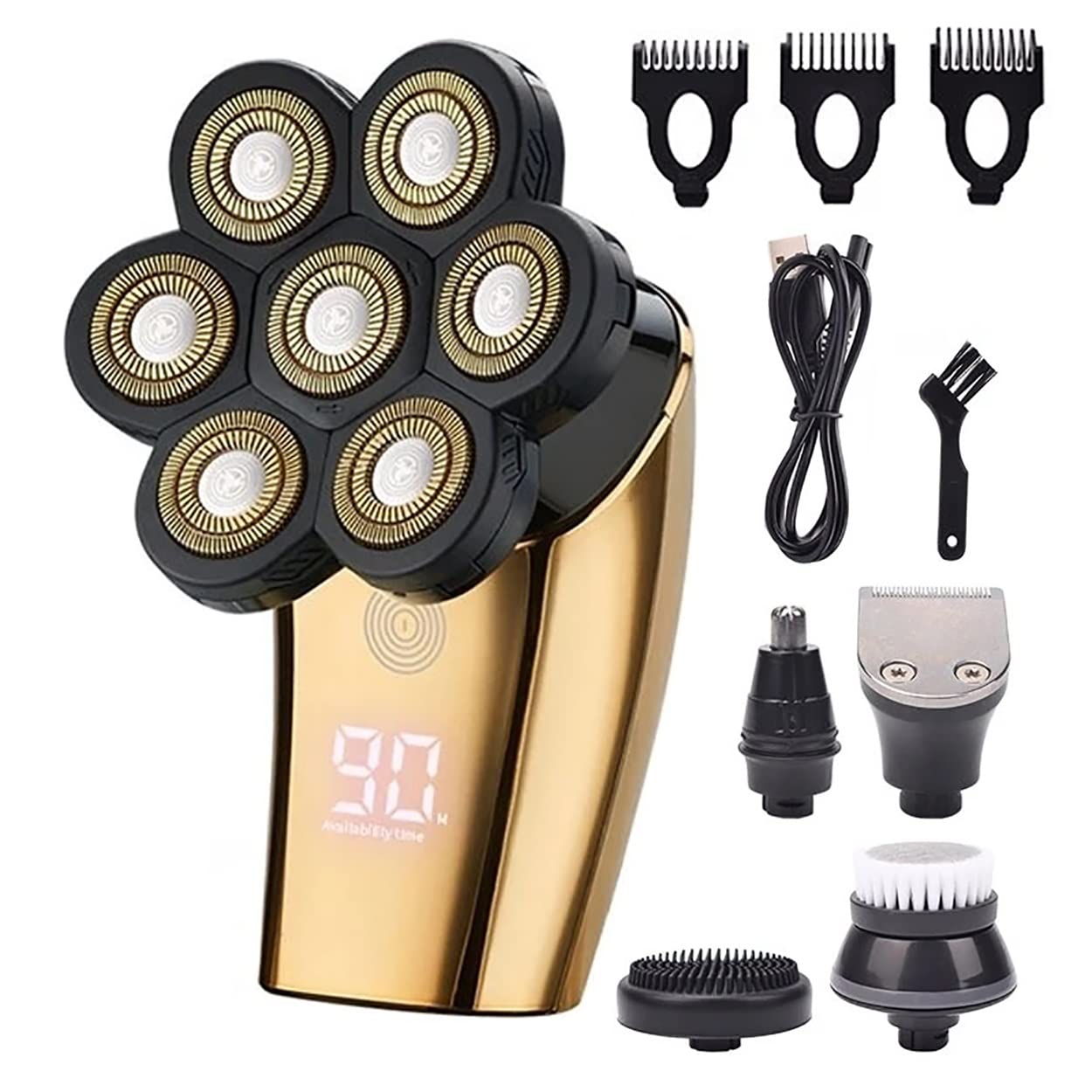 Electric Razor for Men 5 in 1 Electric Shaver for Men 7 Blade Beard Trimmer Clipper Mens Shaving