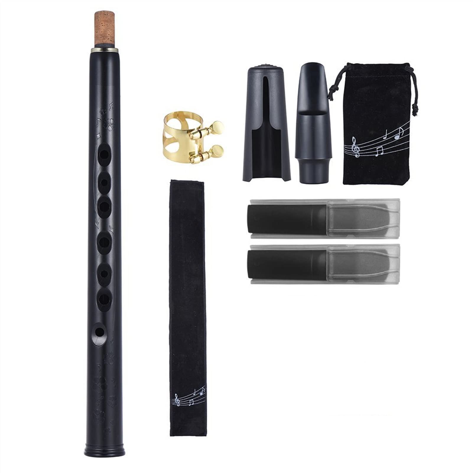 ZUZU Mini Pocket Saxophon Abs Alto-Mundwerkzeuge 10 Stücke Reed Tragetasche Holzwind Instrument Brass Bb Key