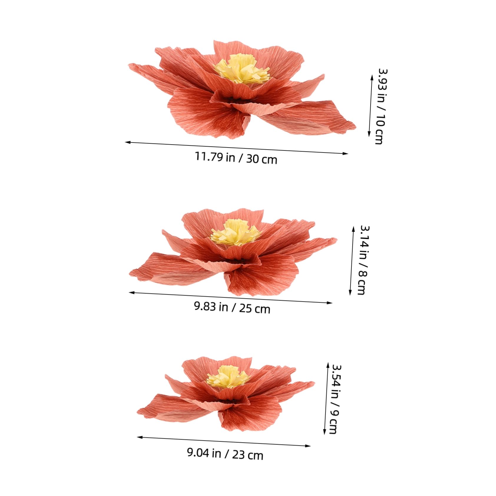 Lurrose Kit de Fleurs en Papier Crépon 24 Pièces, Fleurs Artificielles 3D