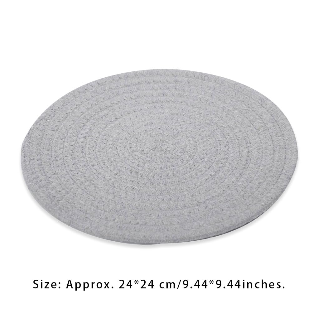 10er Set Pfannenhalter Gewebte Baumwolle Hot Pad Küchenbedarf Ofenhandschuh Hitzebeständige Matte Esszubehör Utensilien-Topfständer Warmweiß ca.24cm