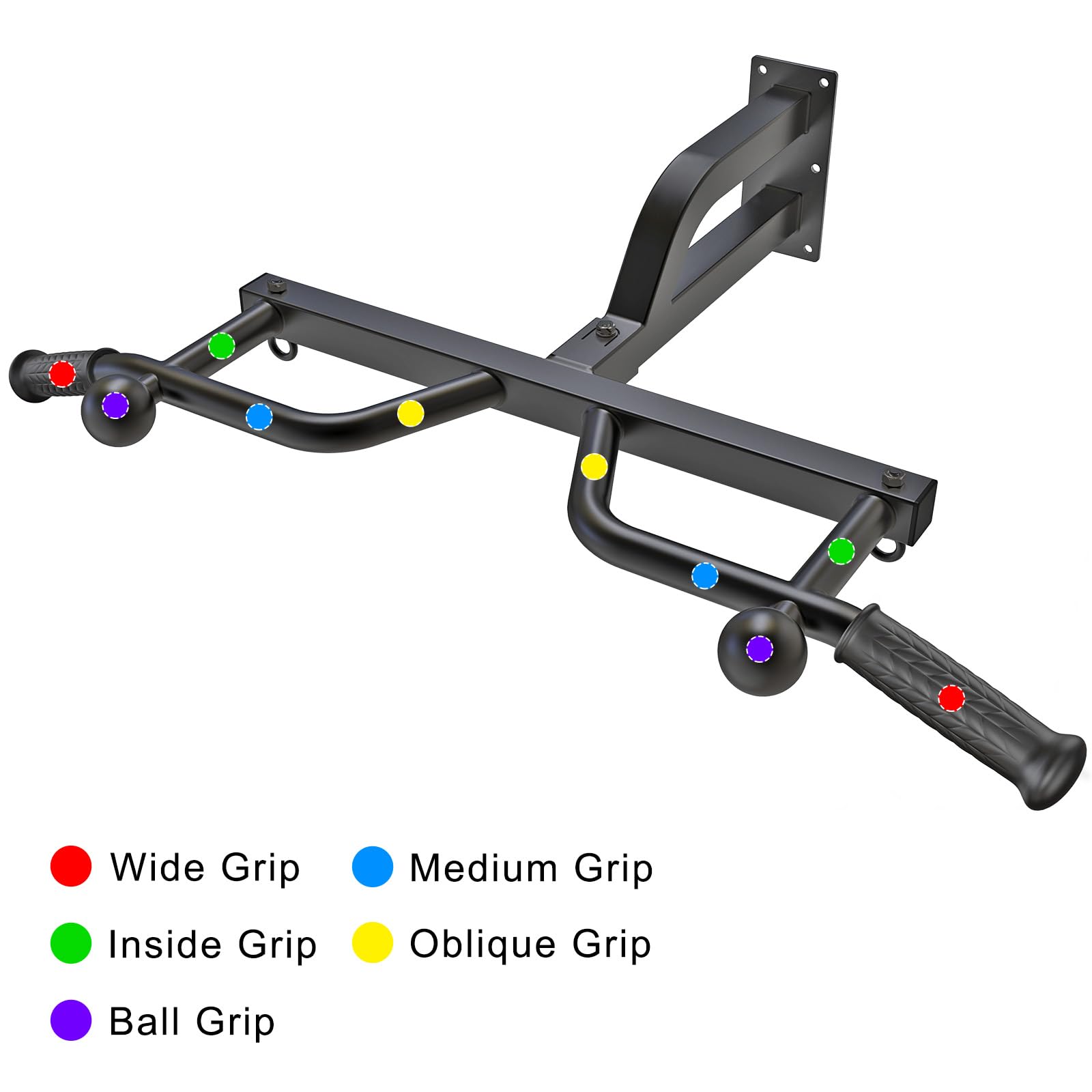 Kipika Hochleistungs-Wandklimmzugstange, 24 Zoll Abstand zwischen Wand und Stange, multifunktionale Klimmzugstange, Ballfingergriff-Training, Heimfitnesssystem für das Ganzkörpertraining