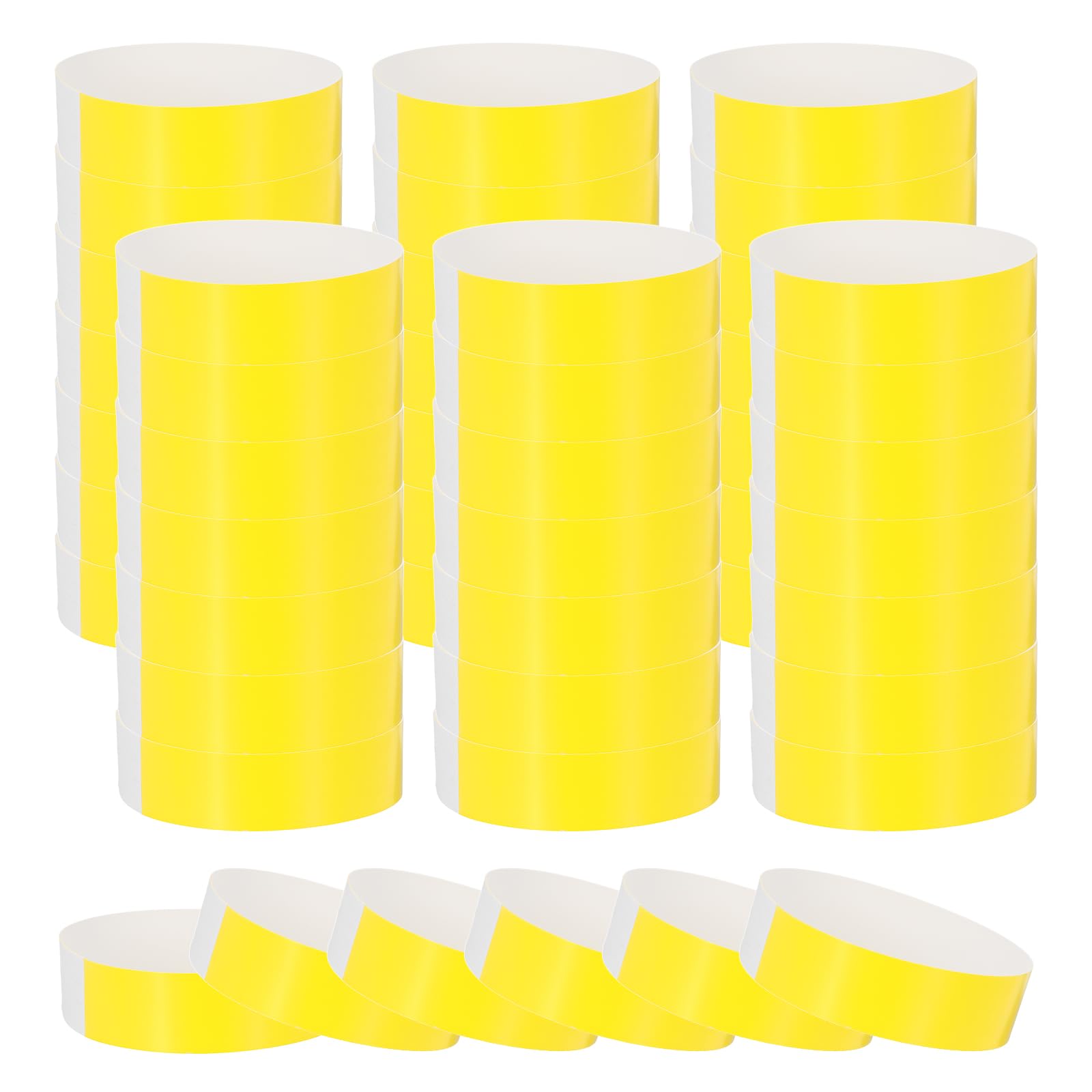 sourcing map 100Pcs Paper Wristbands for Events, Waterproof Hand Bands, Yellow