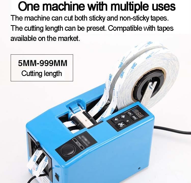 Dispenser automatico di nastro, display digitale, lunghezza regolabile 5-999 mm, velocità 200 mm/s, dispositivo da tavolo per uso ufficio