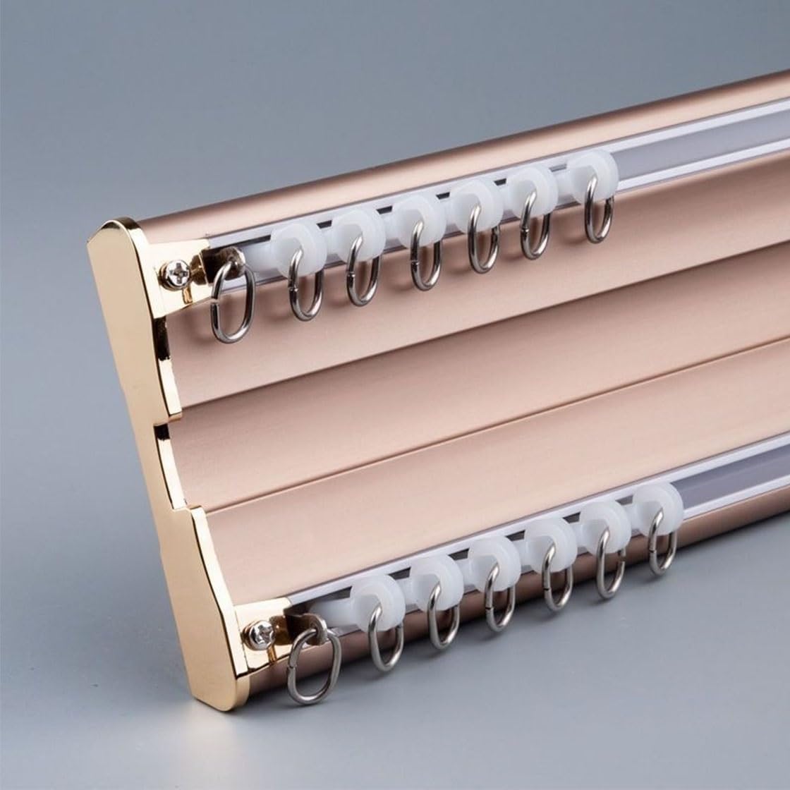 GJMSSMY Heavy Duty Aluminum Double Ceiling Curtain Track Rail 15m Customizable for Living Room Bathroom Bedroom Partition Durable Ceiling Track Kit
