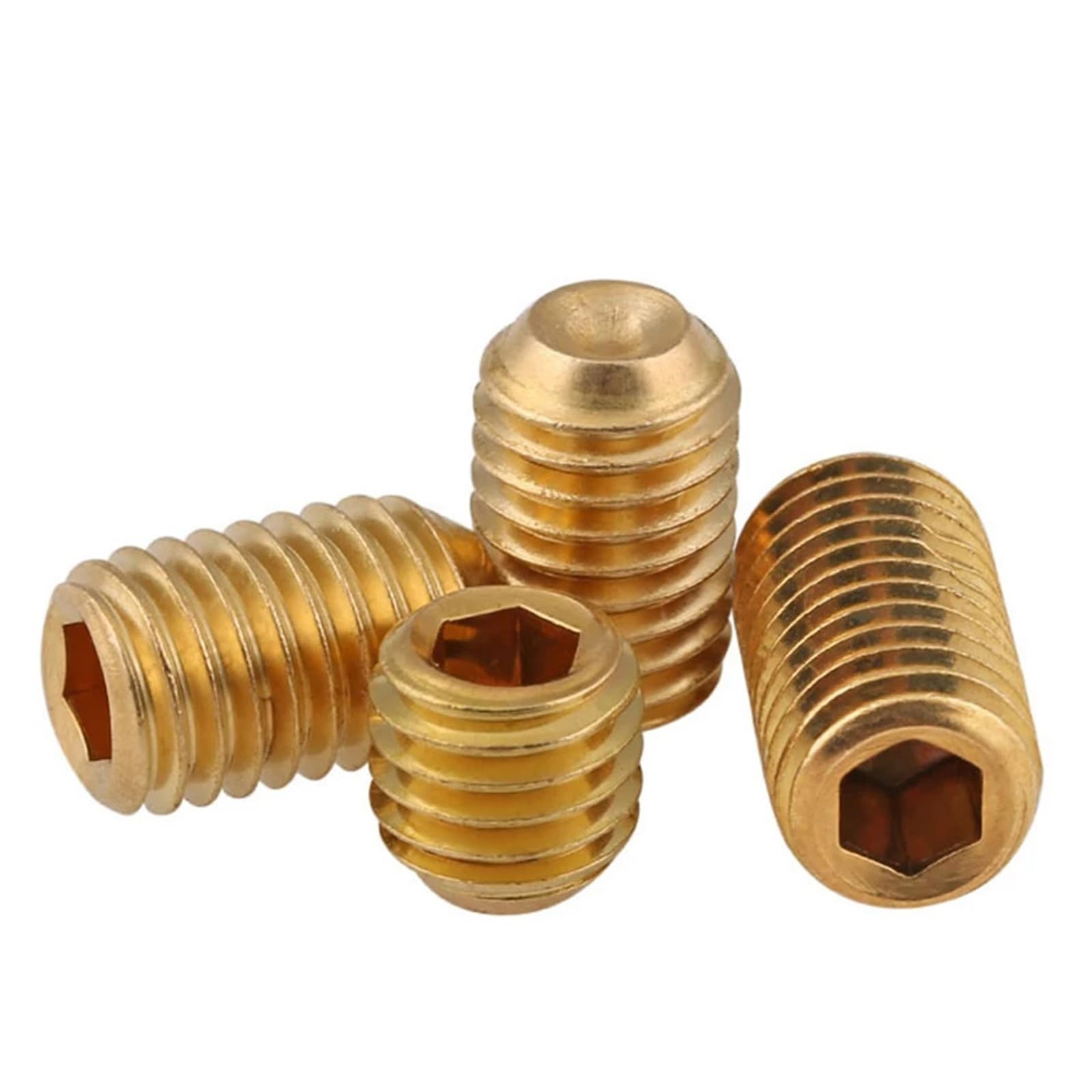 M3 X 0,5 (3 mm) Śruba dociskowa z litego mosiądzu Śruba ustalająca z gniazdem sześciokątnym Śruby DIN 916(M3X12mm-100pcs)