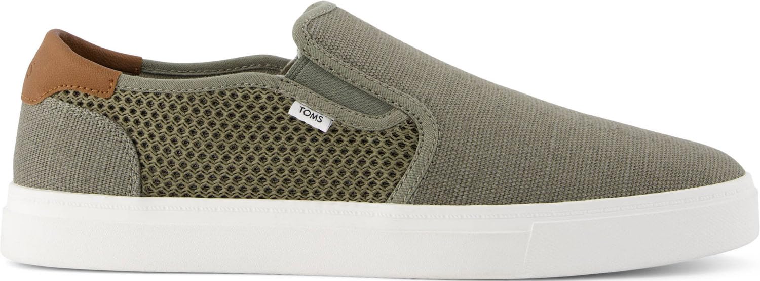TOMS Men's Baja 2.0 Trainers 42 EU Vetiver Grey Legacy Canvas Textured Mesh