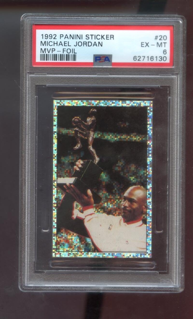 1992-93 Panini Sticker MVP -Foil #20 Michael Jordan PSA 6 Graded Basketball Card 92-93 1992-1993 NBA
