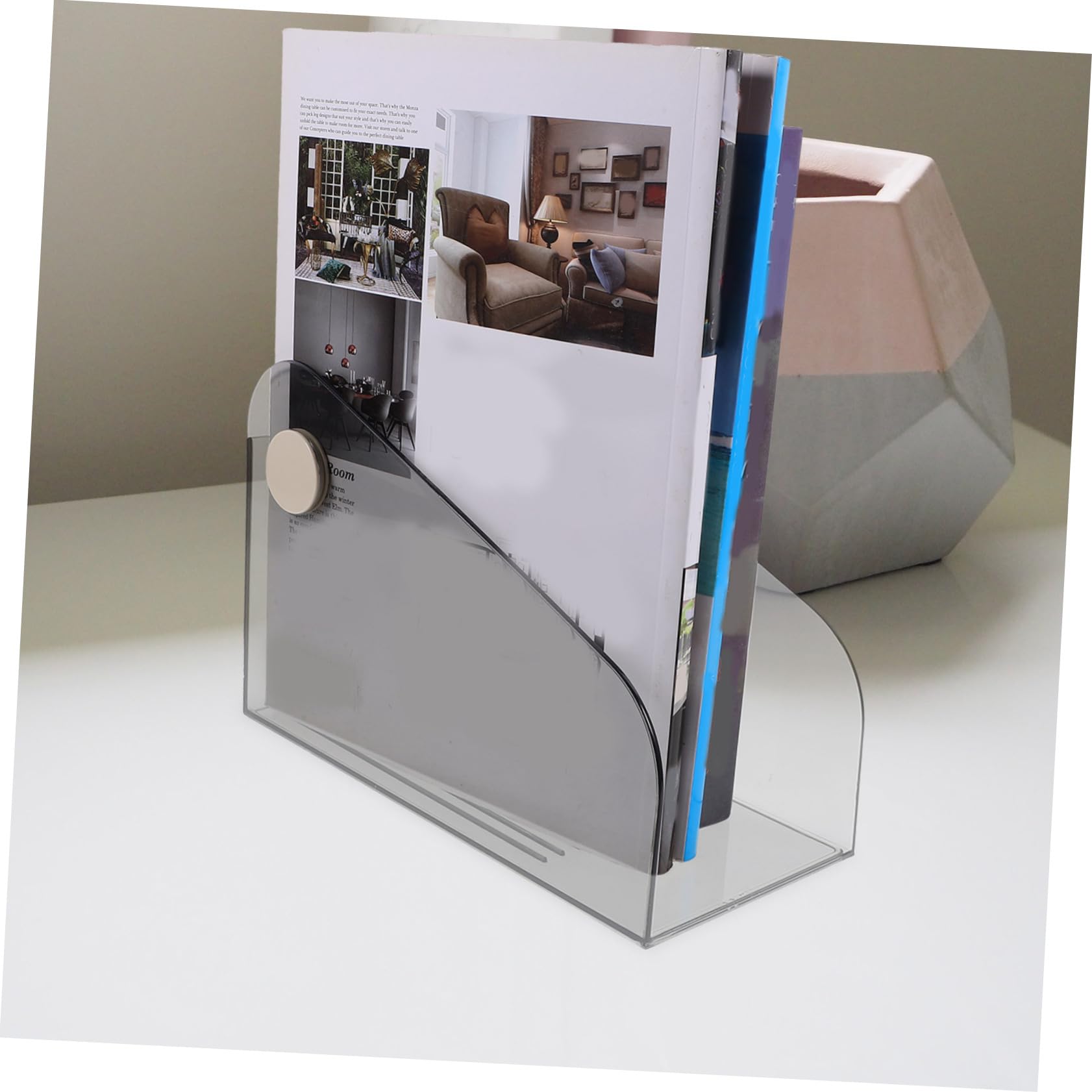 LALAFINA 3piezas Organizador De Archivos y Revistas De Transparente Caja De Almacenamiento para Escritorio y para y