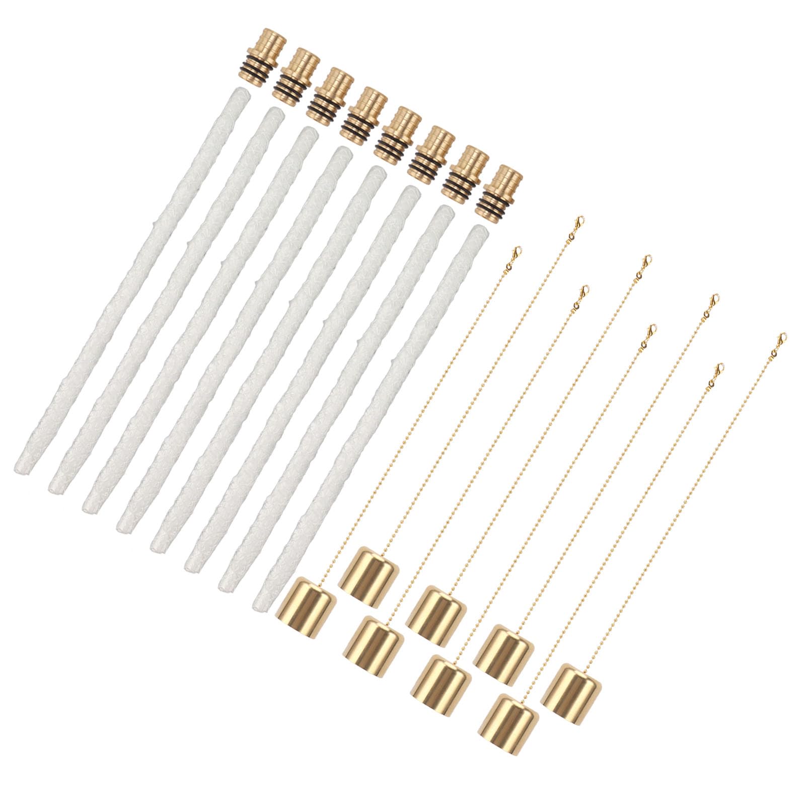 TARSHYRY Tiki-Fackeldocht, Flaschenlampen-Set, 8 Stück, langlebige Taschenlampe, Dochte aus Messing, Dochthalter, Öllampendocht, Weinflaschenfackel für Garten und Terrasse
