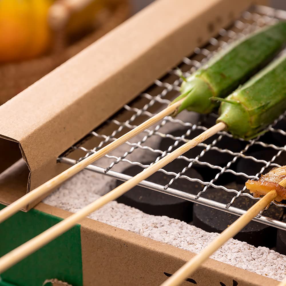 Jednorazowy grill na węgiel drzewny, przenośny jednorazowy grill, nadaje się do recyklingu, zestaw do grillowania na zewnątrz, na kemping, na podwórku, imprezę, trwały 2 godziny