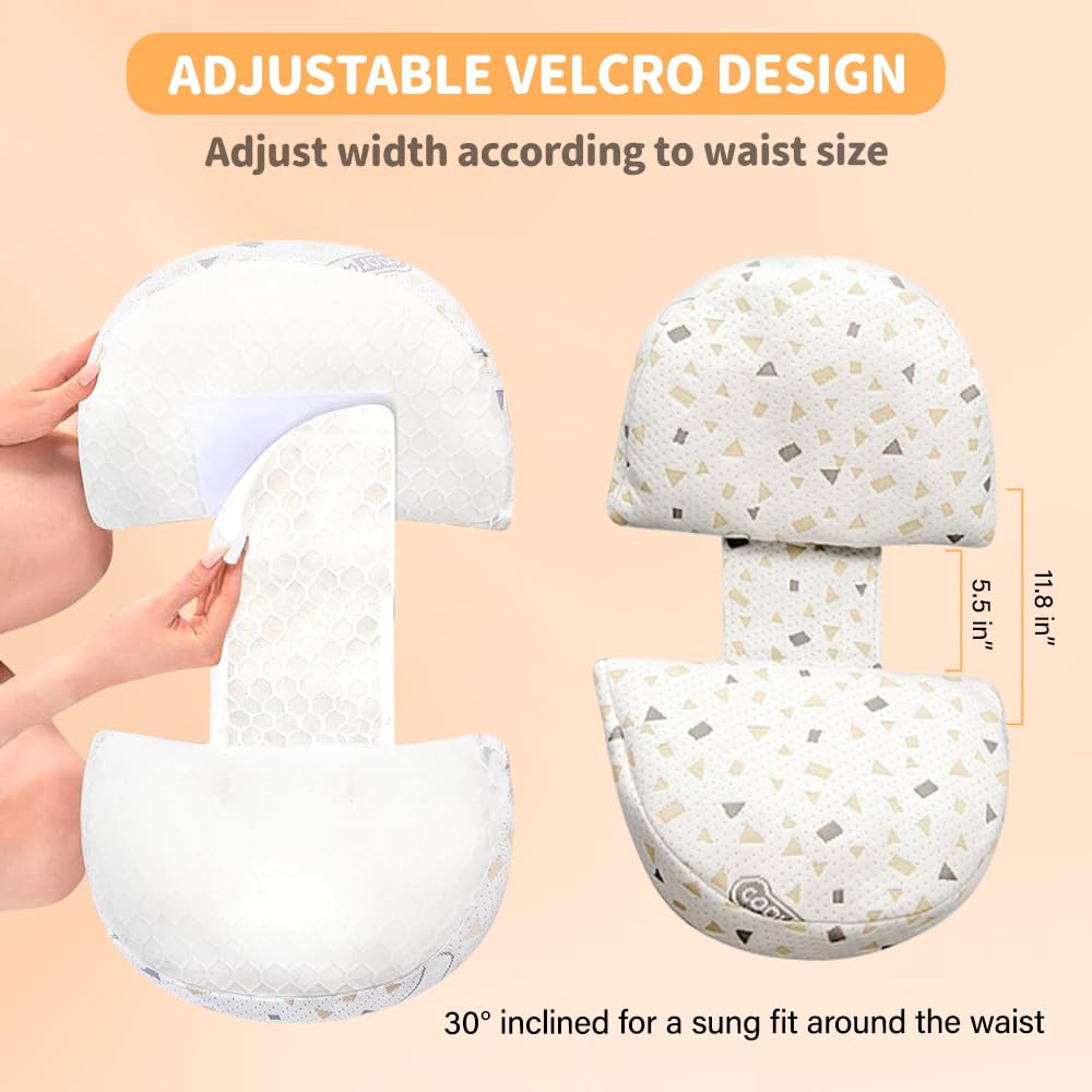 Schwangerschaftskissen Einstellbar Memory Foam für Bauch Rücken Seitenschläfer Weiß